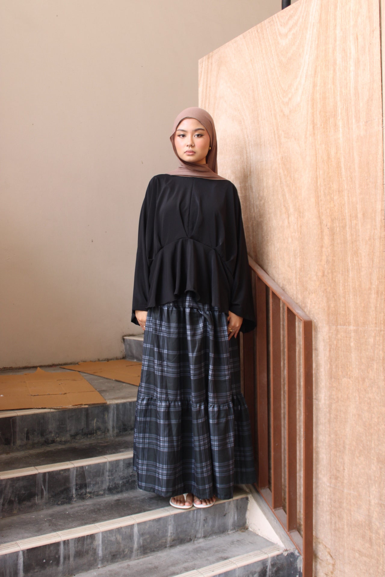 The Naomi Coord - Soft Top paired with unique skirt