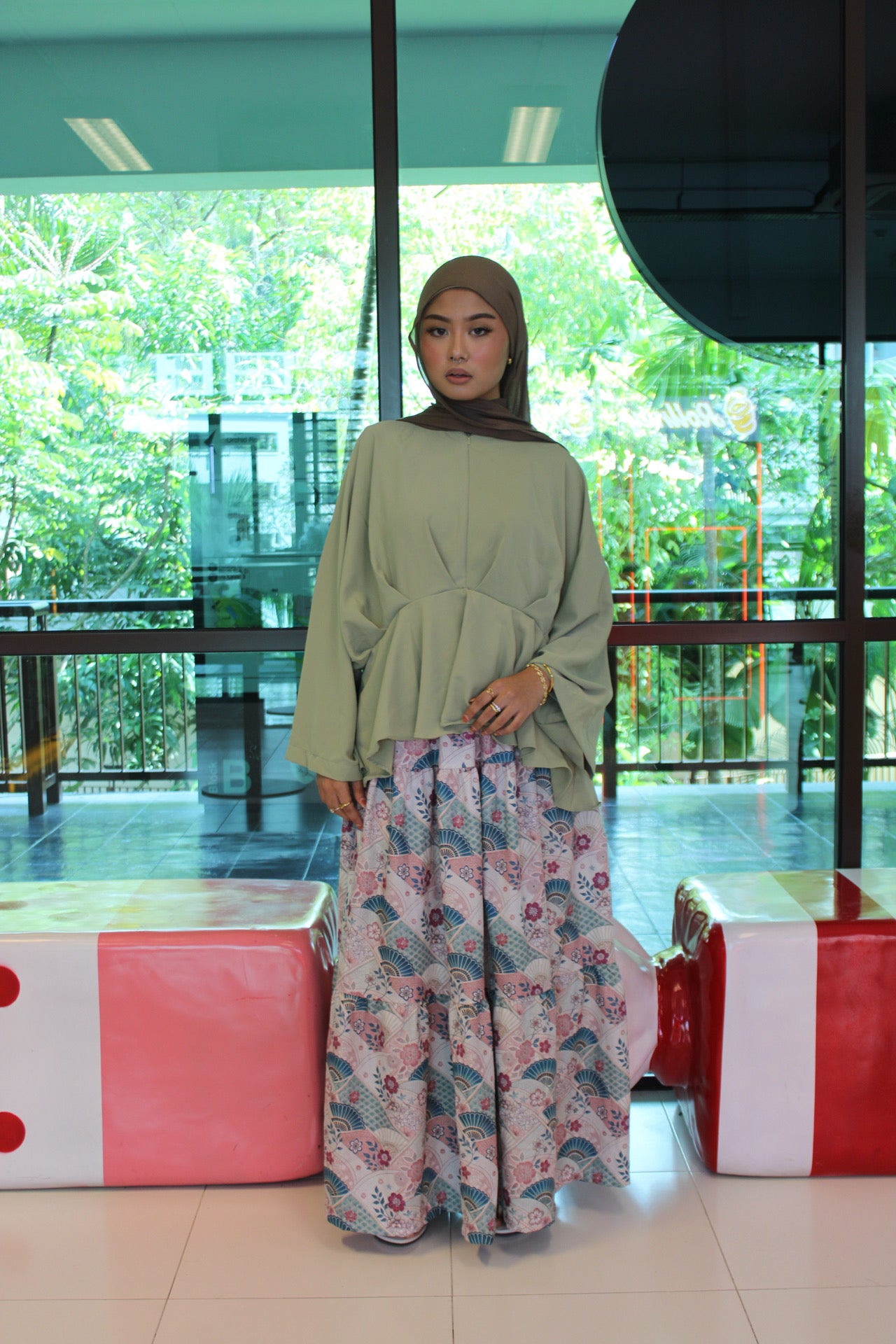 The Naomi Coord - Soft Top paired with unique skirt